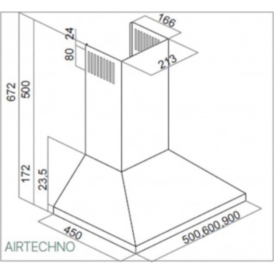 Davoline Airtechno Plus IX 90 Απορροφητήρας Καμινάδα 90cm Inox Davoline Airtechno Plus IX 90 Απορροφητήρας Καμινάδα 90cm Inox
